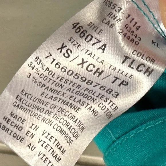 Code Happy Teal Scrubs Top XS - Picture 8 of 8